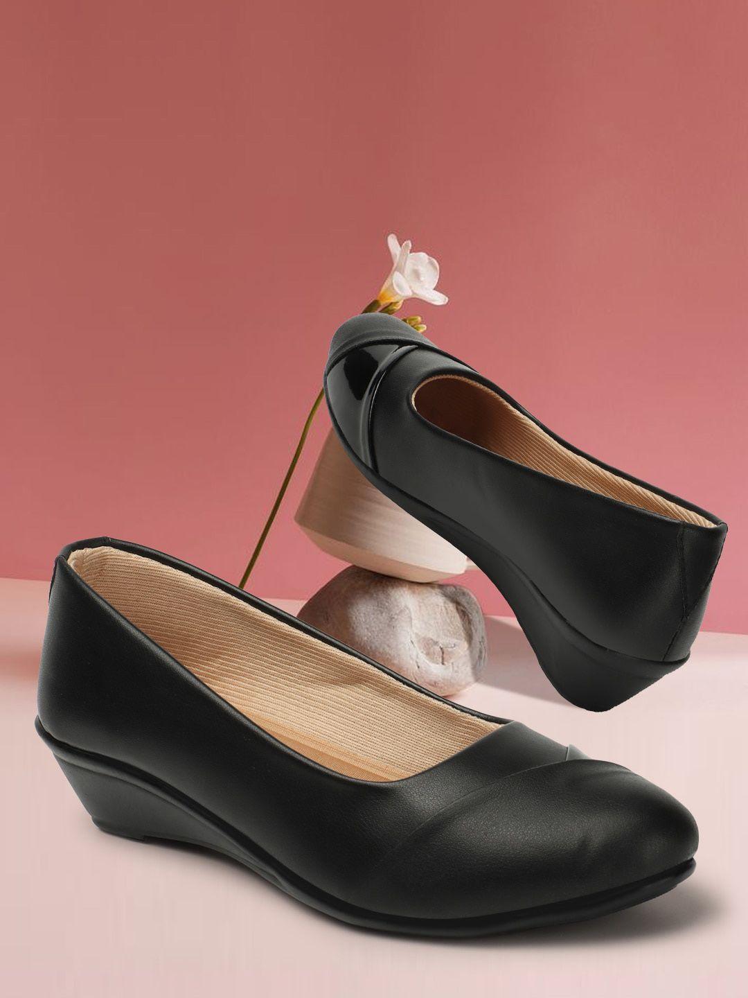 denill women black colourblocked ballerinas flats