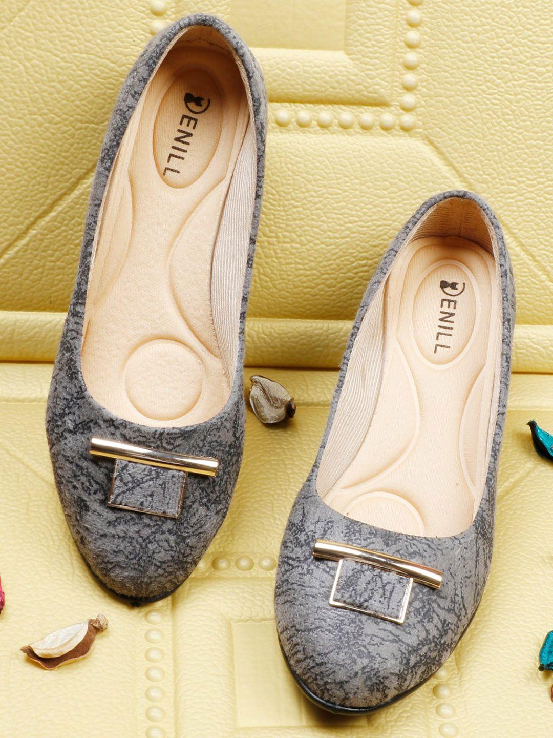 denill women grey ballerinas with bows flats