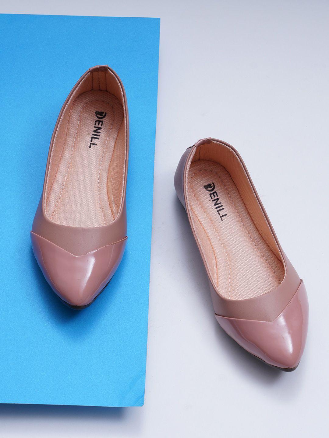 denill women peach-coloured ballerinas flats