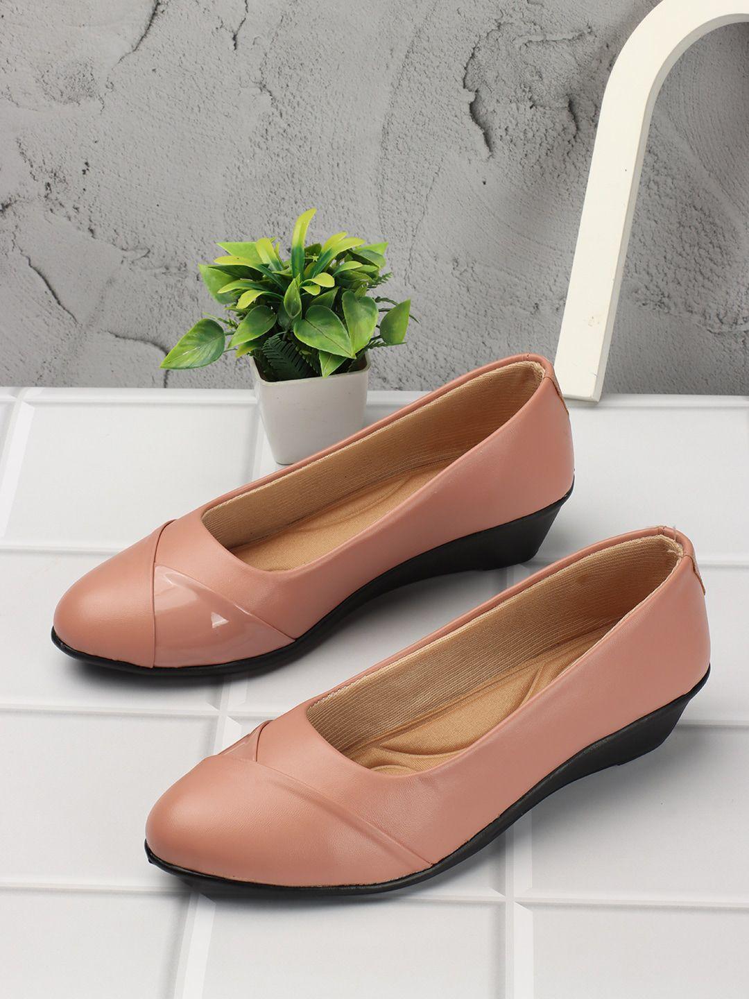 denill women peach-coloured ballerinas flats