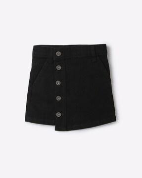 denim button-down straight skirt