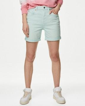 denim boyfriend shorts