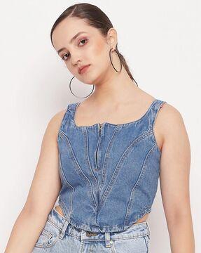 denim crop top