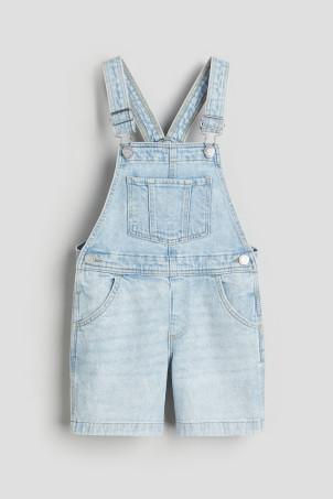 denim dungaree shorts