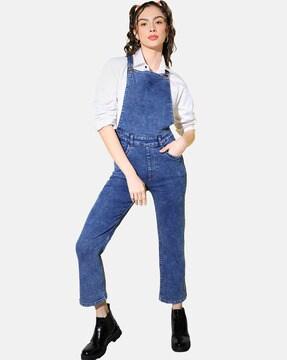 denim dungaree with insert pockets