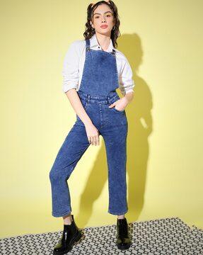 denim dungaree with insert pockets