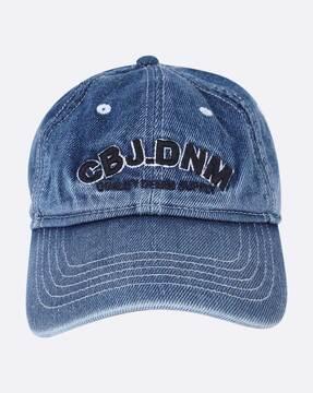 denim embroidered baseball cap