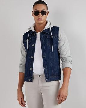 denim hooded jacket