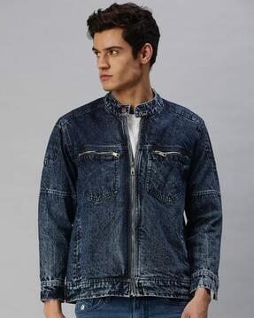 denim jacket with button closure