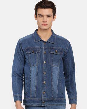 denim jacket with button closure