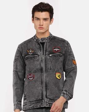 denim jacket with button closure