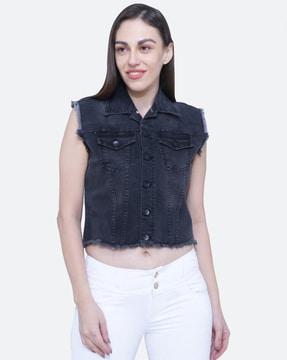 denim jacket with button closure