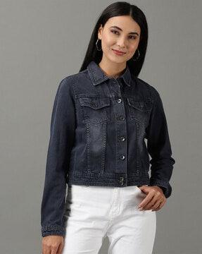 denim jacket with button closure