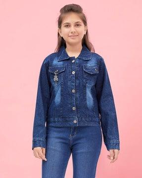 denim jacket with button-front