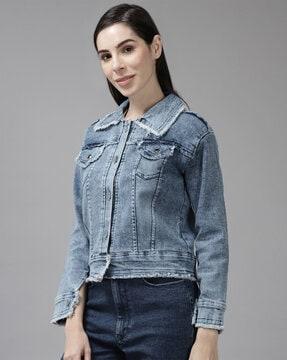 denim jacket with flap pockets