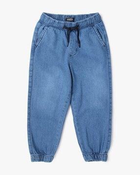 denim joggers with insert pockets