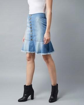 denim lightweight a-line skirt