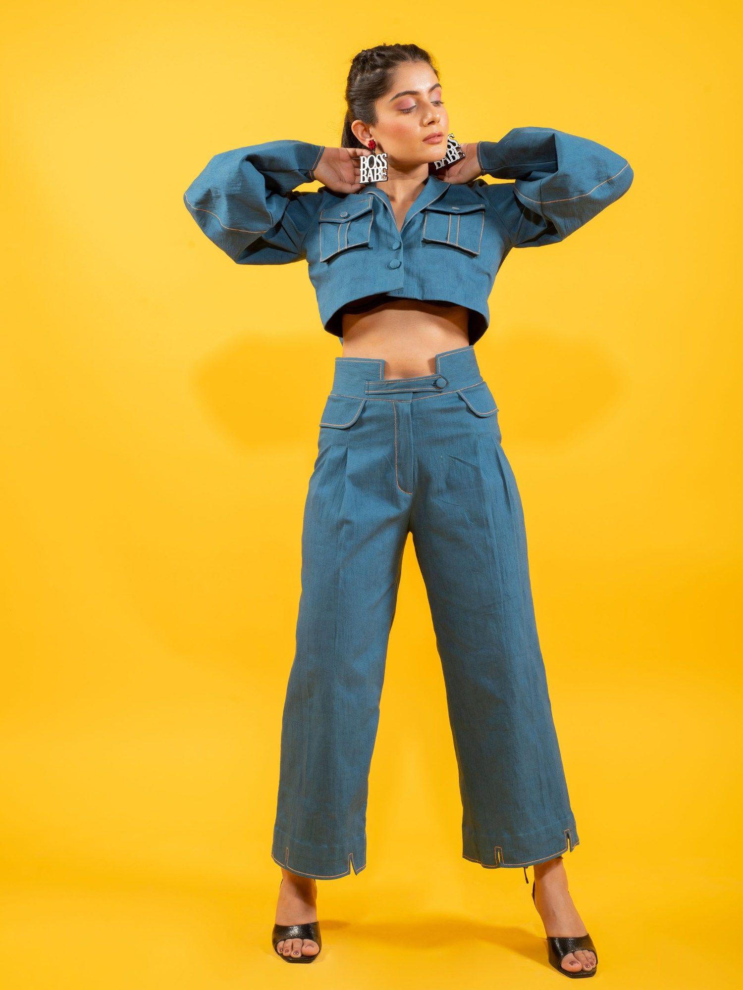 denim oversized co-ord (set of 2)