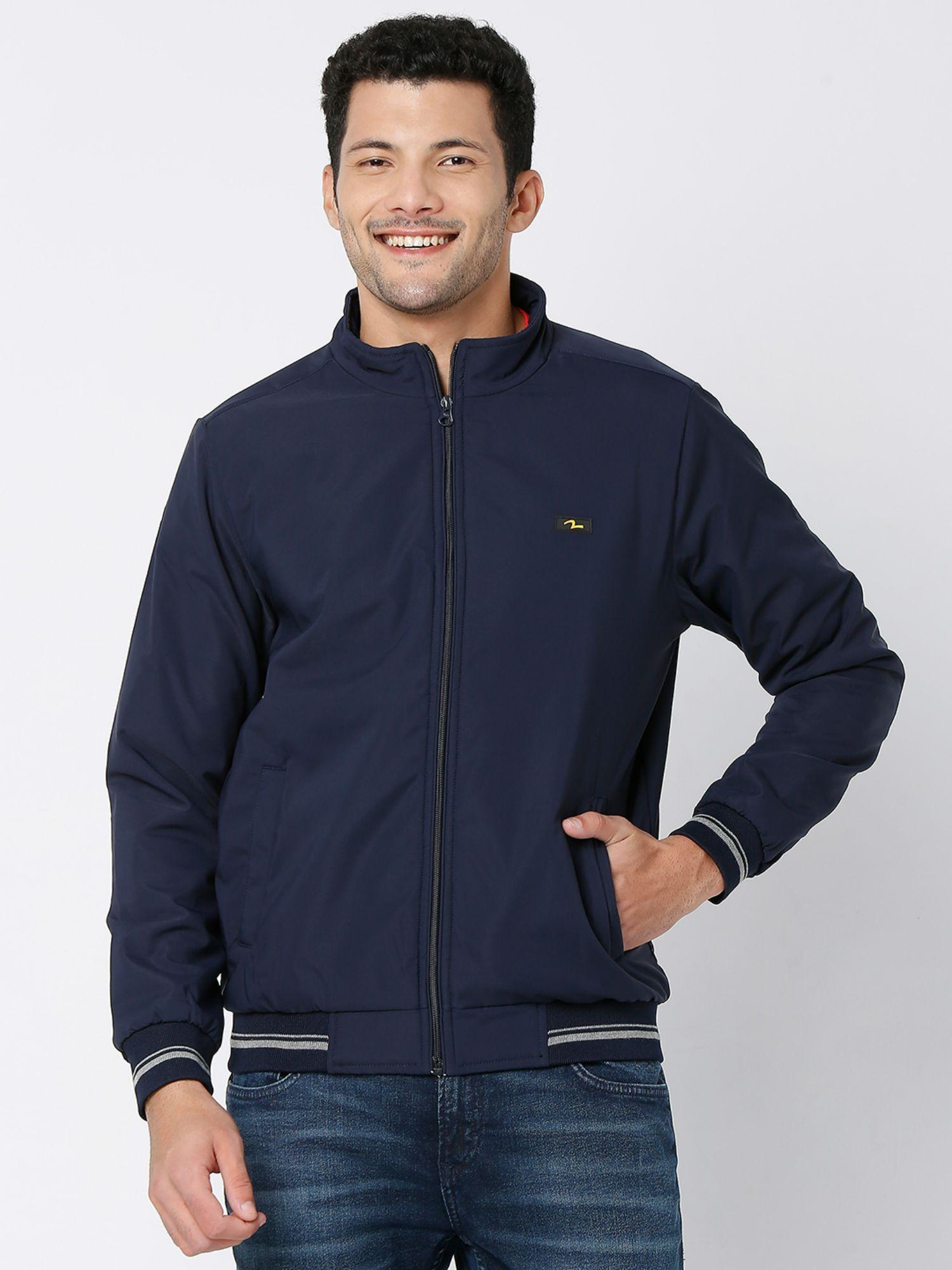 denim polyester full sleeve casual jacket for men