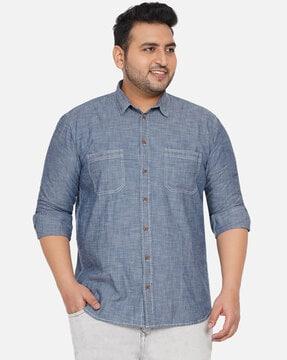 denim shirt with patch pockets