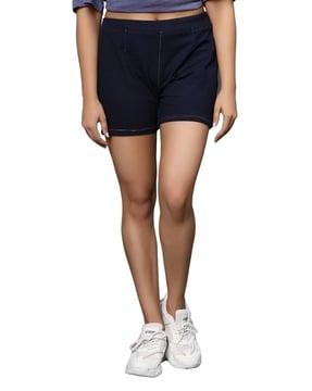 denim shorts with elasticated waist