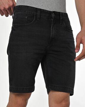 denim shorts with insert pocket