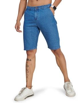 denim shorts with insert pockets