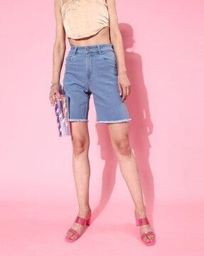 denim shorts with insert pockets