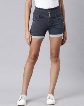 denim shorts with insert pockets