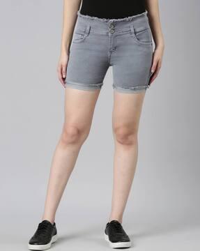 denim shorts with insert pockets