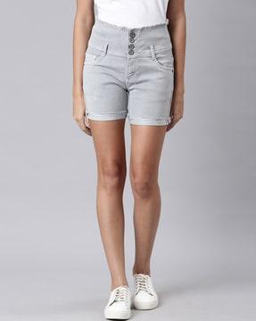 denim shorts with insert pockets