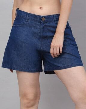 denim shorts with insert pockets