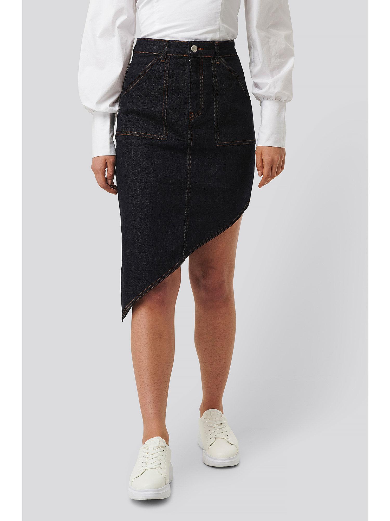 denim skirt-dark blue