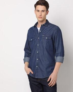 denim slim fit shirt