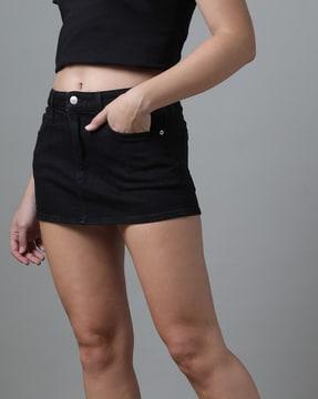 denim slim fit skirt