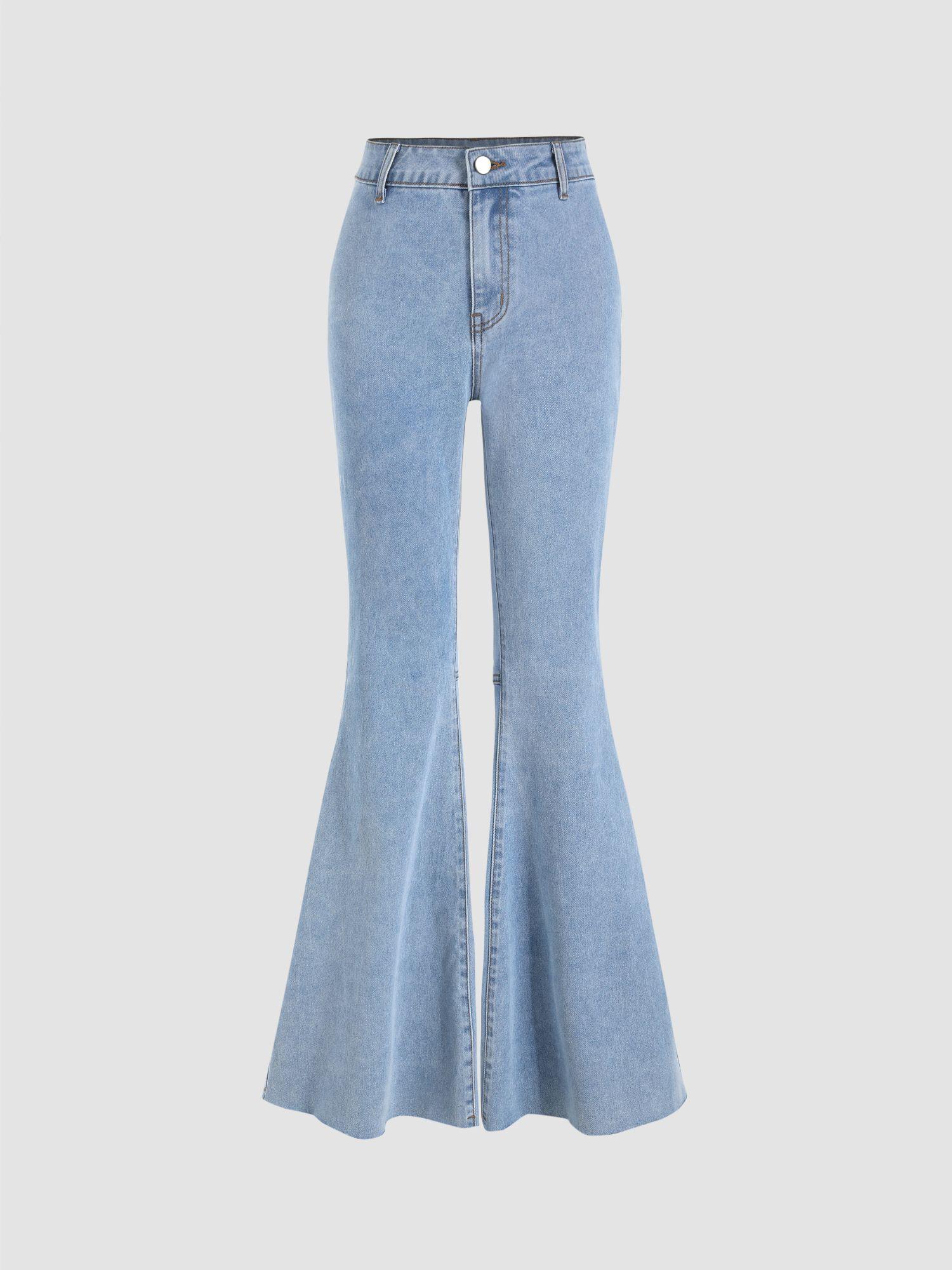 denim solid flared jeans