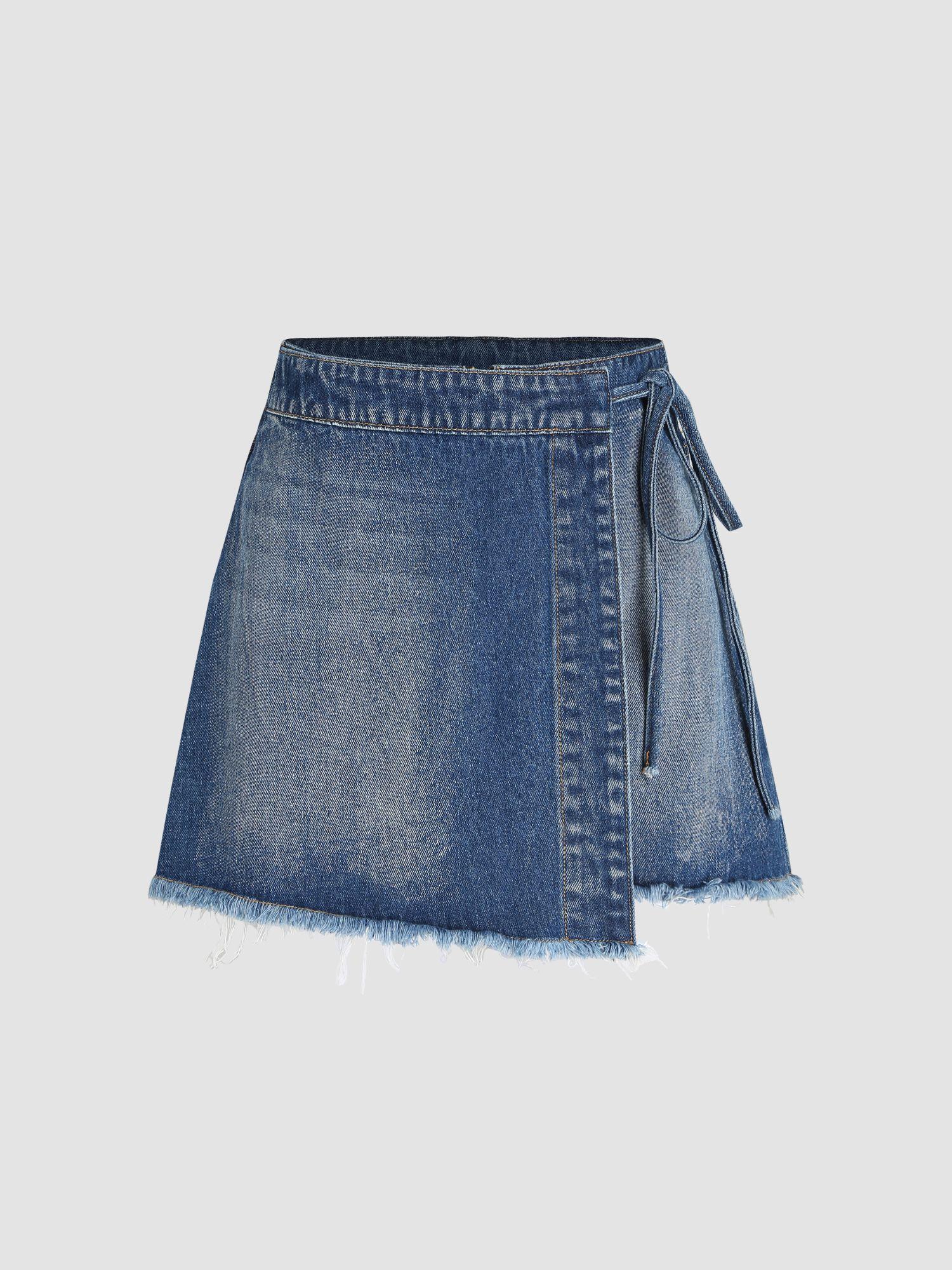 denim solid ripped shorts