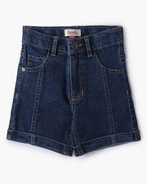 denim toddlers shorts with insert pockets