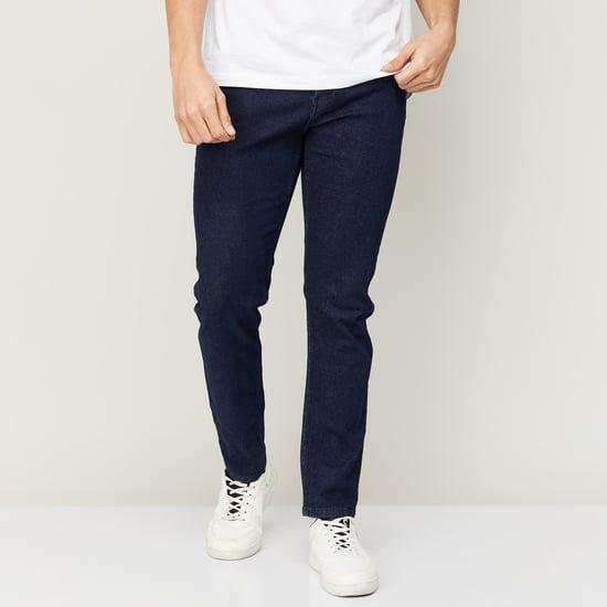 denimize men dark-washed slim tapered jeans