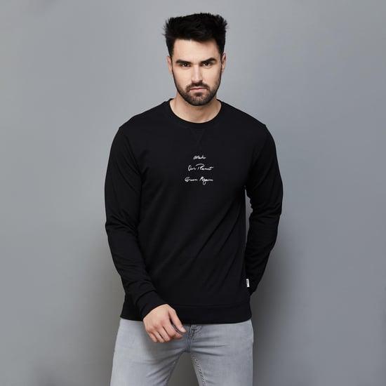 denimize men printed full sleeves sweatshirt