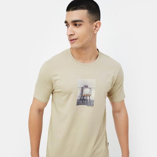 denimize men printed regular fit t-shirt
