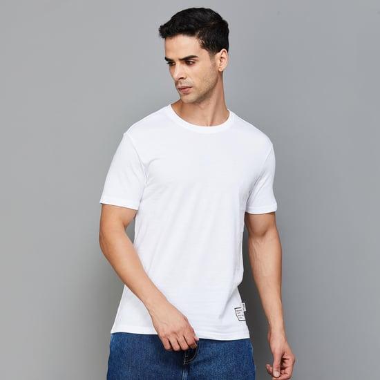 denimize men solid regular fit t-shirt