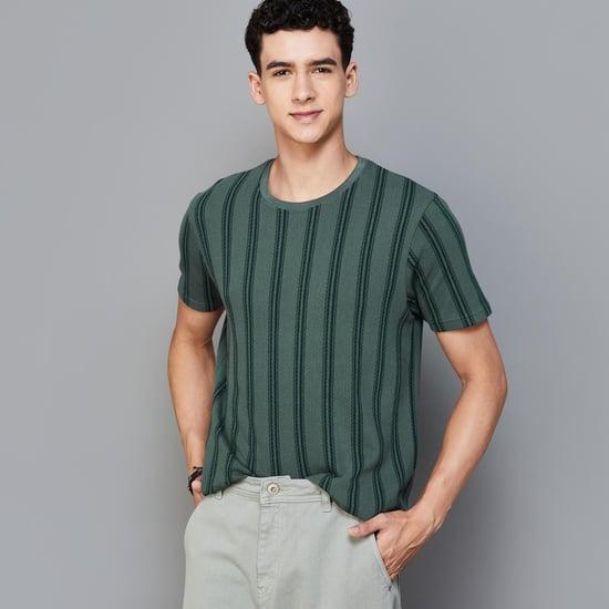 denimize men striped regular fit t-shirt