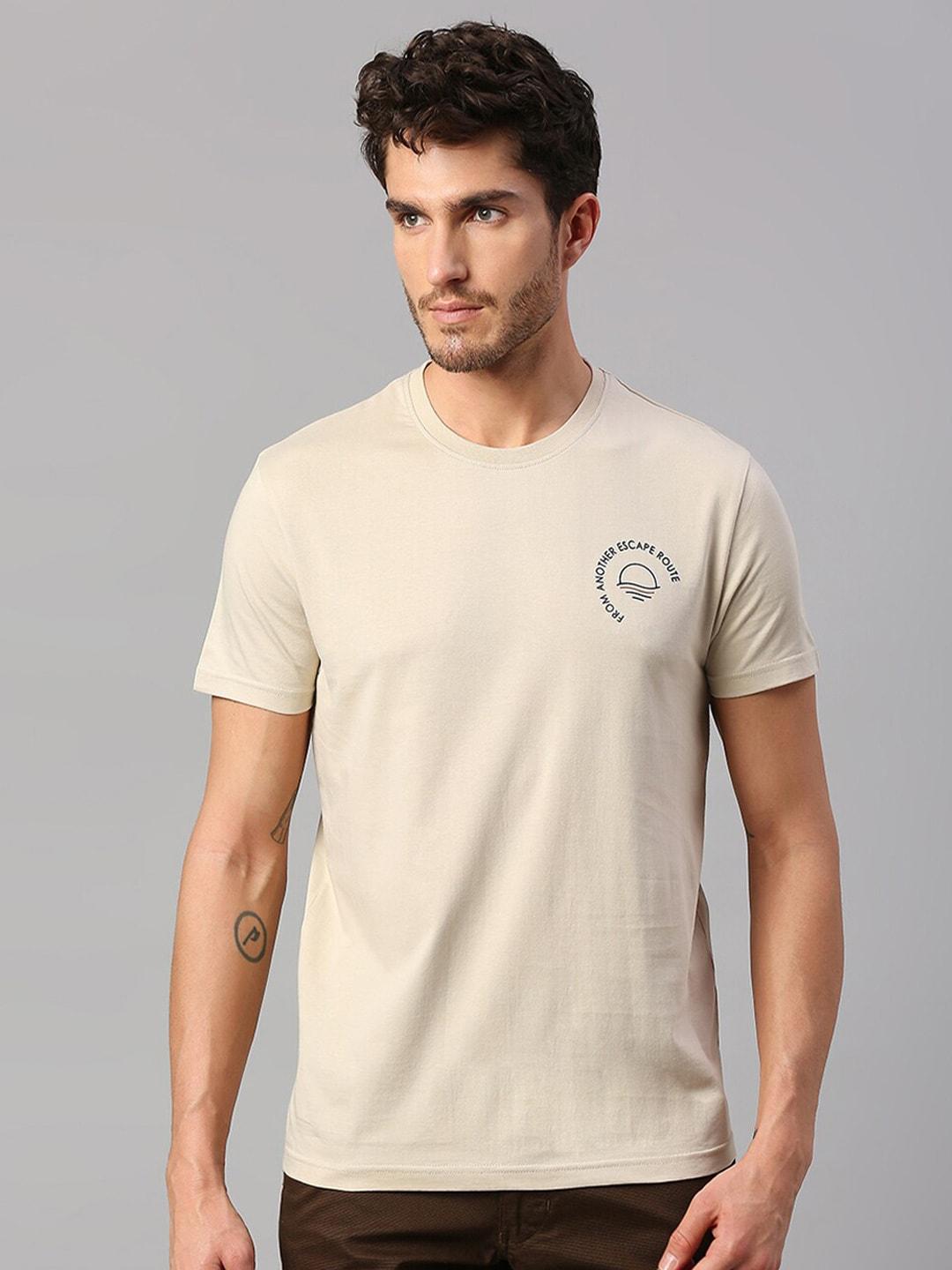 dennis lingo men grey cotton typography printed t-shirt