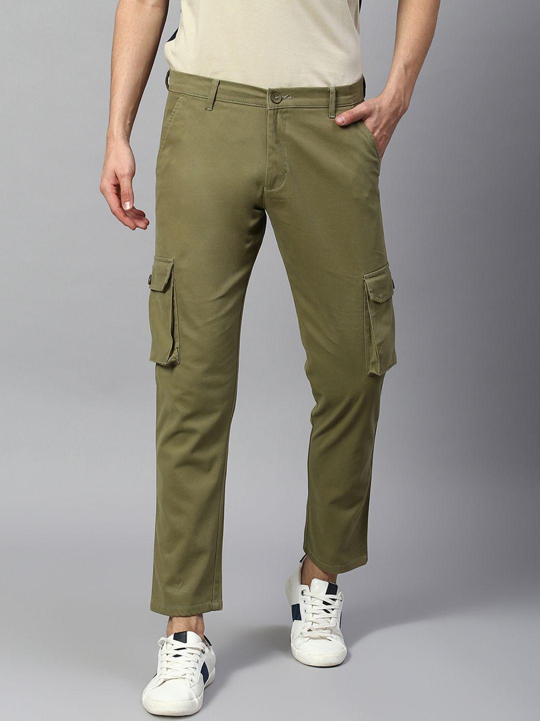 dennis lingo men tapered fit cargos cotton trousers