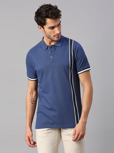 dennis lingo blue regular fit polo t-shirt