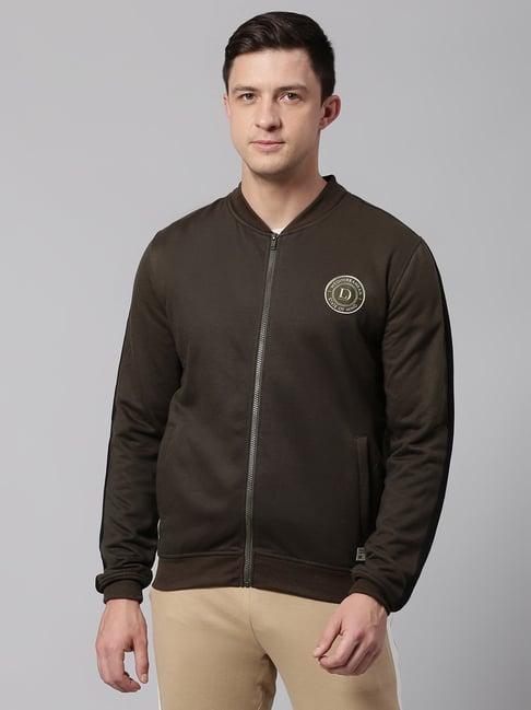 dennis lingo dark brown regular fit sweatshirts