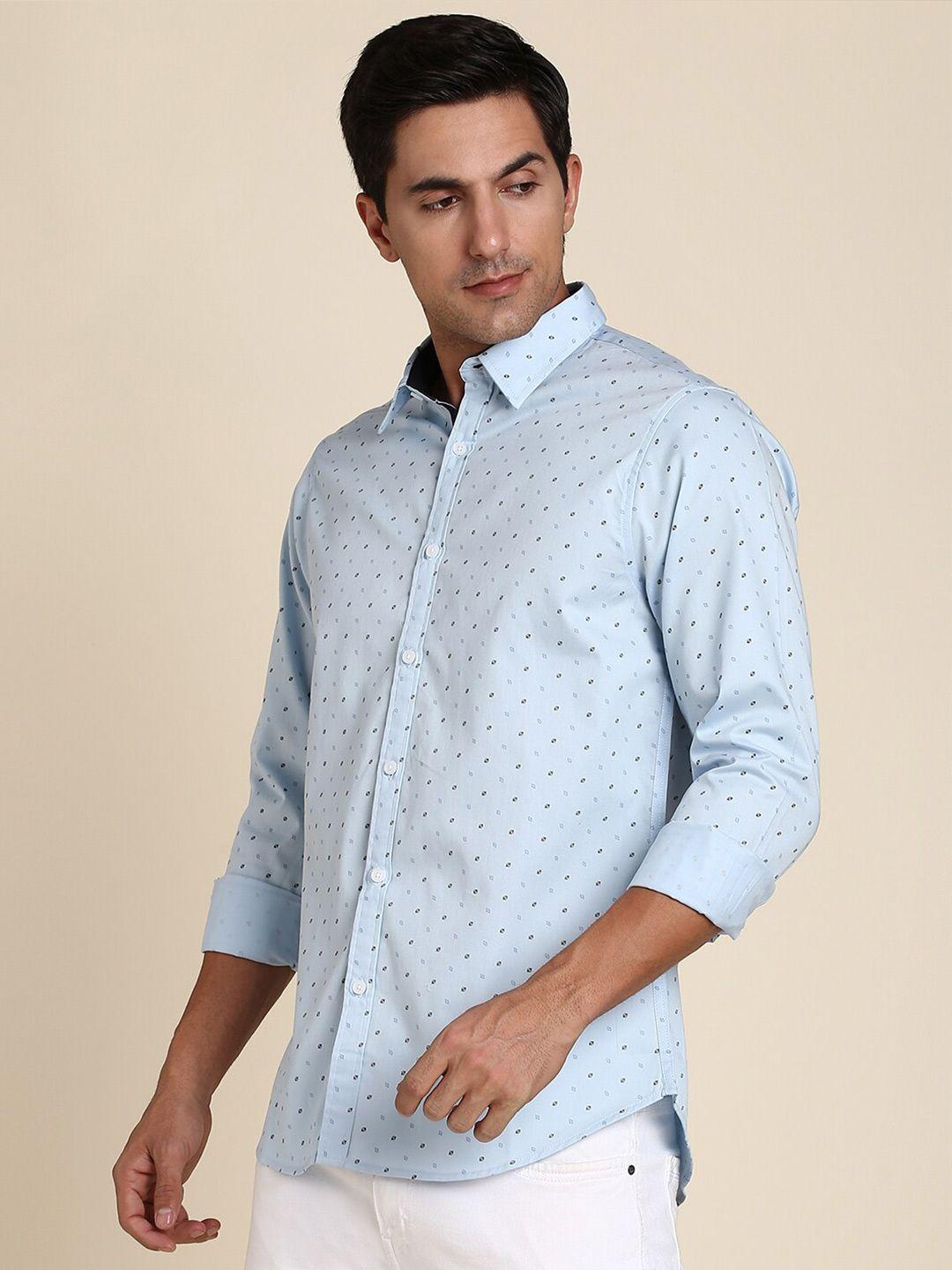 dennis lingo india slim fit conversational printed opaque casual pure cotton shirt