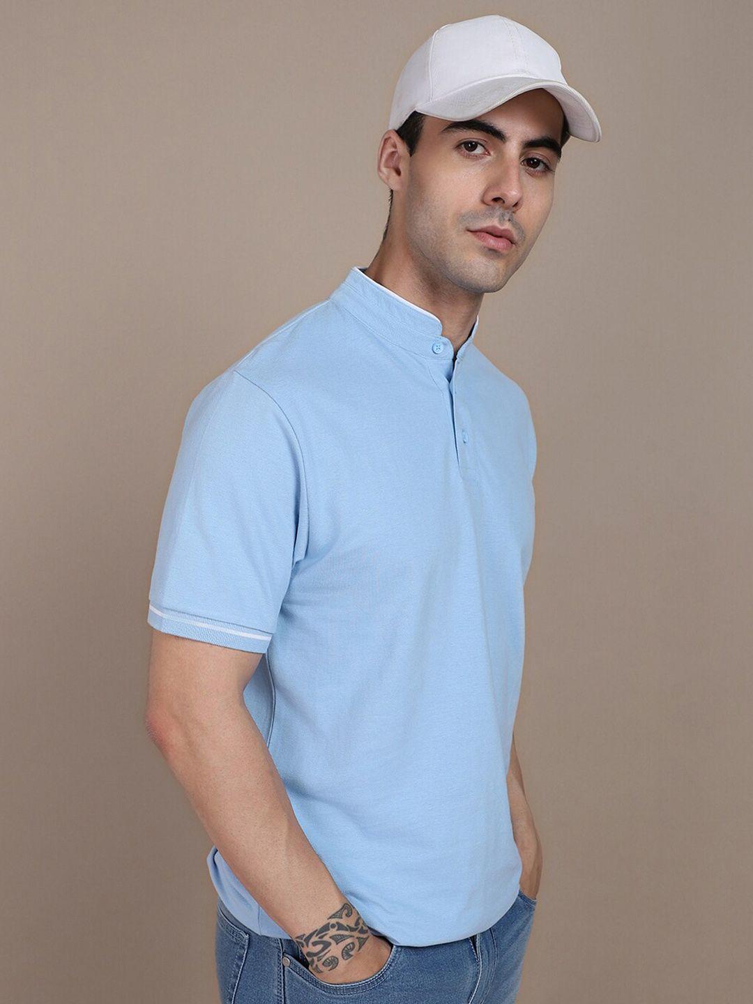 dennis lingo mandarin collar slim fit cotton t-shirt