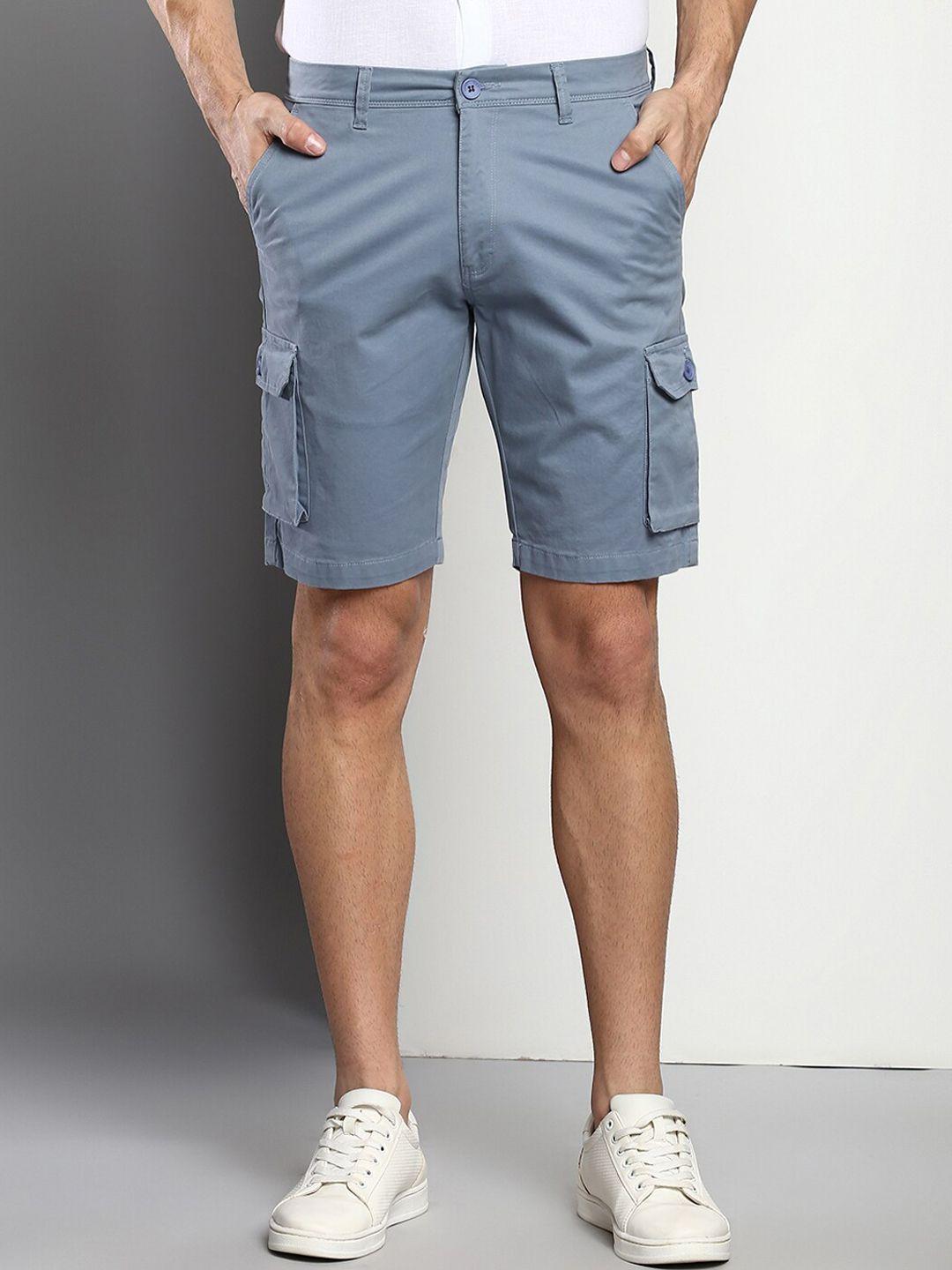 dennis lingo men blue slim fit cargo shorts